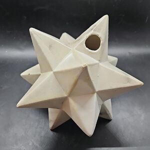 Ceramic Geometric Star Sculpture - White